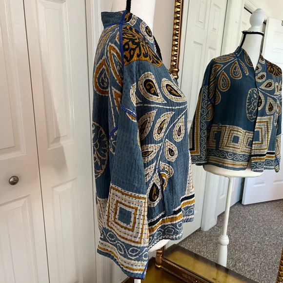 Mieko Vintage Cotton Kantha Reversible Jacket. Artwear at its Finest! Size 1/Sm - Picture 4 of 10